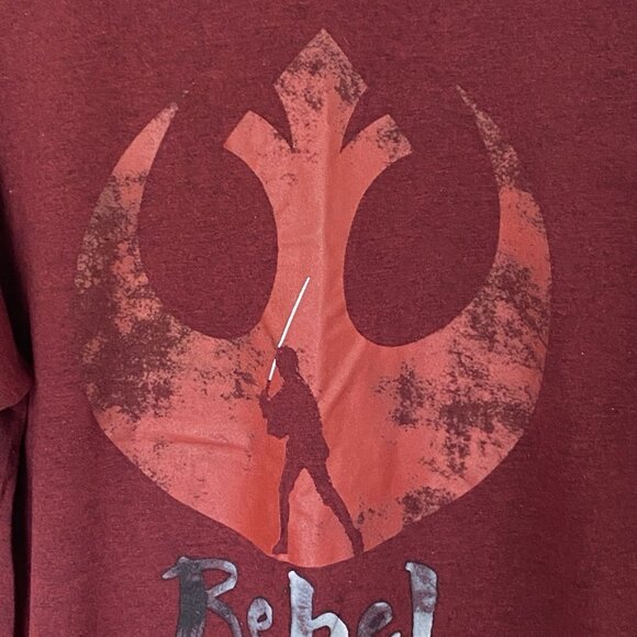 Star Wars Maroon T-Shirt Rebel Alliance Resistance Size XL Lucas Films - Picture 4 of 10